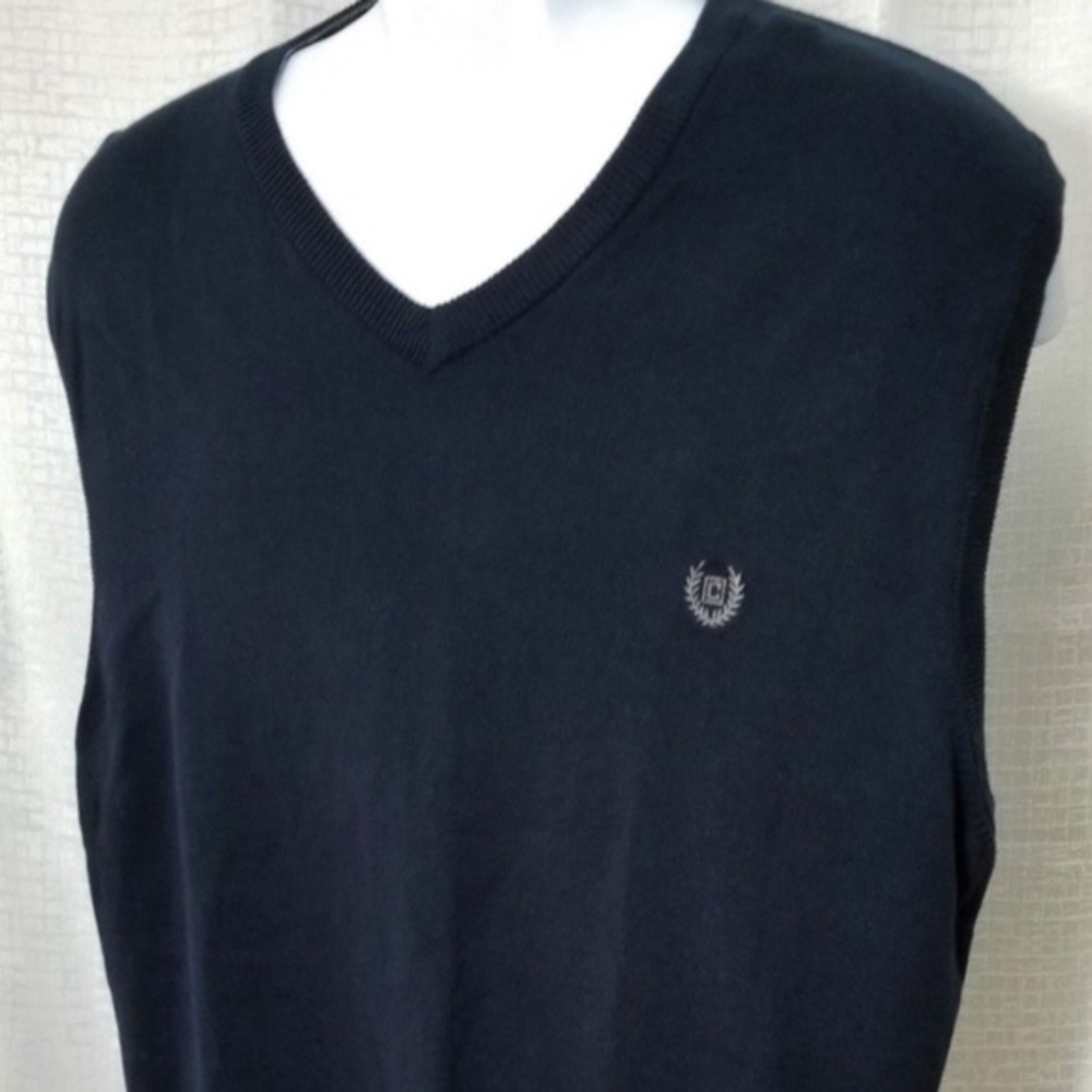 Chaps Cotton Vest Navy Blue V neck XL